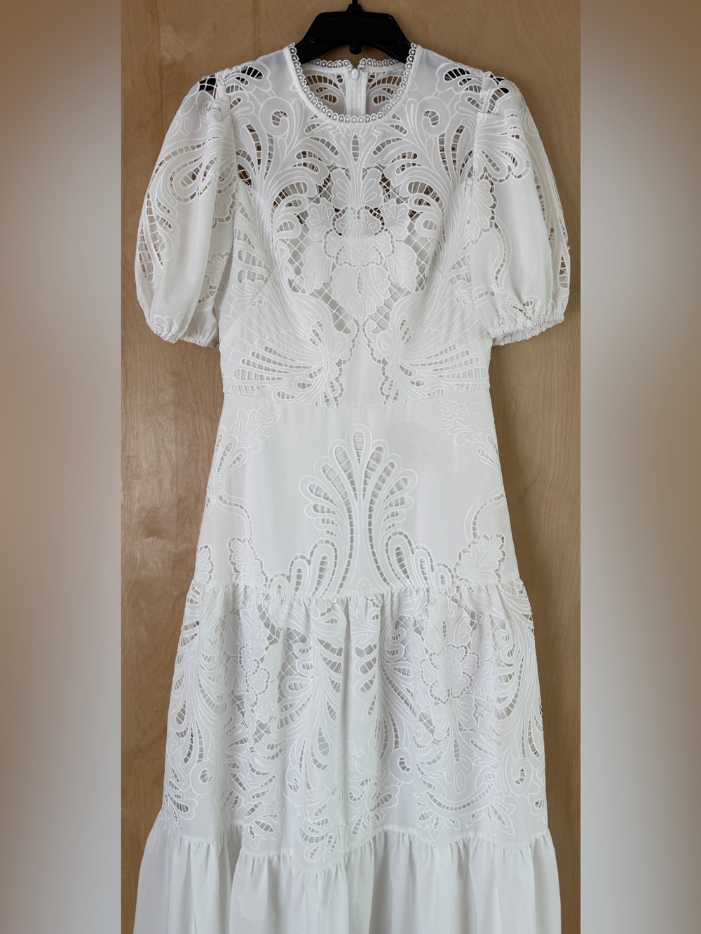 Shoshanna Soren White Medallion Geometric Lace Maxi Dress Size 6 - Picture 6 of 15